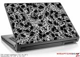 Large Laptop Skin Scattered Skulls Black