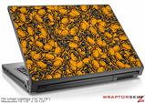 Large Laptop Skin Scattered Skulls Orange