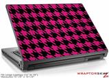 Large Laptop Skin Houndstooth Hot Pink on Black