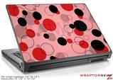 Large Laptop Skin Lots of Dots Red on Pink