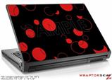 Large Laptop Skin Lots of Dots Red on Black