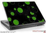 Large Laptop Skin Lots of Dots Green on Black