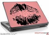 Large Laptop Skin Big Kiss Lips Black on Pink