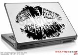 Large Laptop Skin Big Kiss Lips Black on White
