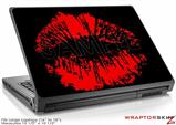 Large Laptop Skin Big Kiss Lips Red on Black