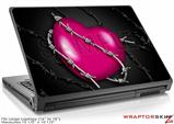 Large Laptop Skin Barbwire Heart Hot Pink