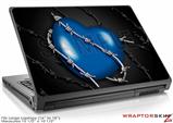 Large Laptop Skin Barbwire Heart Blue