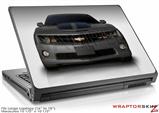 Large Laptop Skin 2010 Chevy Camaro Cyber Gray - Black Stripes