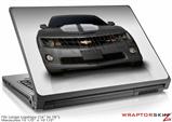 Large Laptop Skin 2010 Chevy Camaro Cyber Gray - White Stripes