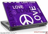 Large Laptop Skin Love and Peace Purple