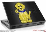 Large Laptop Skin Puppy Dogs on Black