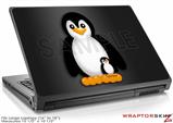 Large Laptop Skin Penguins on Black