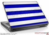 Large Laptop Skin Kearas Psycho Stripes Blue and White