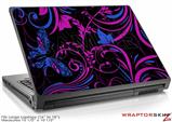 Large Laptop Skin Twisted Garden Hot Pink and Blue