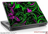 Large Laptop Skin Twisted Garden Green and Hot Pink