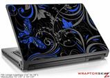 Large Laptop Skin Twisted Garden Gray and Blue