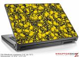 Medium Laptop Skin Scattered Skulls Yellow