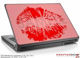 Medium Laptop Skin Big Kiss Lips Red on Pink