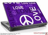 Medium Laptop Skin Love and Peace Purple