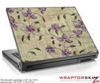 Small Laptop Skin Flowers and Berries Purple