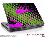 Small Laptop Skin Halftone Splatter Hot Pink Green