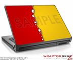 Small Laptop Skin Ripped Colors Red Yellow