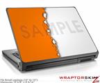 Small Laptop Skin Ripped Colors Orange White
