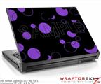 Small Laptop Skin Lots of Dots Purple on Black