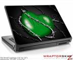 Small Laptop Skin Barbwire Heart Green