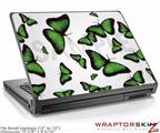 Small Laptop Skin Butterflies Green