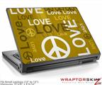 Small Laptop Skin Love and Peace Yellow