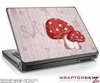 Small Laptop Skin Mushrooms Red