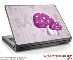 Small Laptop Skin Mushrooms Hot Pink