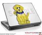Small Laptop Skin Puppy Dogs on White