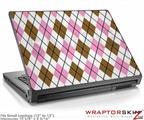 Small Laptop Skin Argyle Pink and Brown