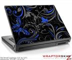 Small Laptop Skin Twisted Garden Gray and Blue