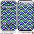 iPhone 3GS Decal Style Skin - Zig Zag Blue Green