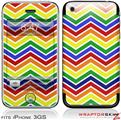 iPhone 3GS Decal Style Skin - Zig Zag Rainbow