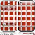 iPhone 3GS Decal Style Skin - Squared Red Dark