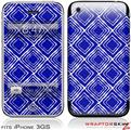 iPhone 3GS Decal Style Skin - Wavey Royal Blue