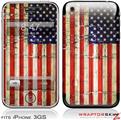 iPhone 3GS Decal Style Skin - Painted Faded and Cracked USA American Flag