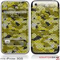 iPhone 3GS Decal Style Skin - HEX Mesh Camo 01 Yellow