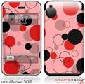 iPhone 3GS Decal Style Skin - Lots of Dots Red on Pink