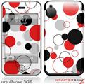 iPhone 3GS Decal Style Skin - Lots of Dots Red on White