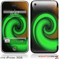 iPhone 3GS Decal Style Skin - Alecias Swirl 01 Green