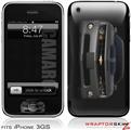 iPhone 3GS Decal Style Skin - 2010 Chevy Camaro Cyber Gray - Black Stripes