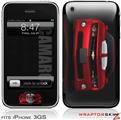 iPhone 3GS Decal Style Skin - 2010 Chevy Camaro Jeweled Red - White Stripes