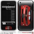 iPhone 3GS Decal Style Skin - 2010 Chevy Camaro Victory Red - White Stripes