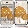 iPhone 3GS Decal Style Skin - Mushrooms Orange