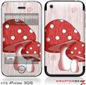 iPhone 3GS Decal Style Skin - Mushrooms Red